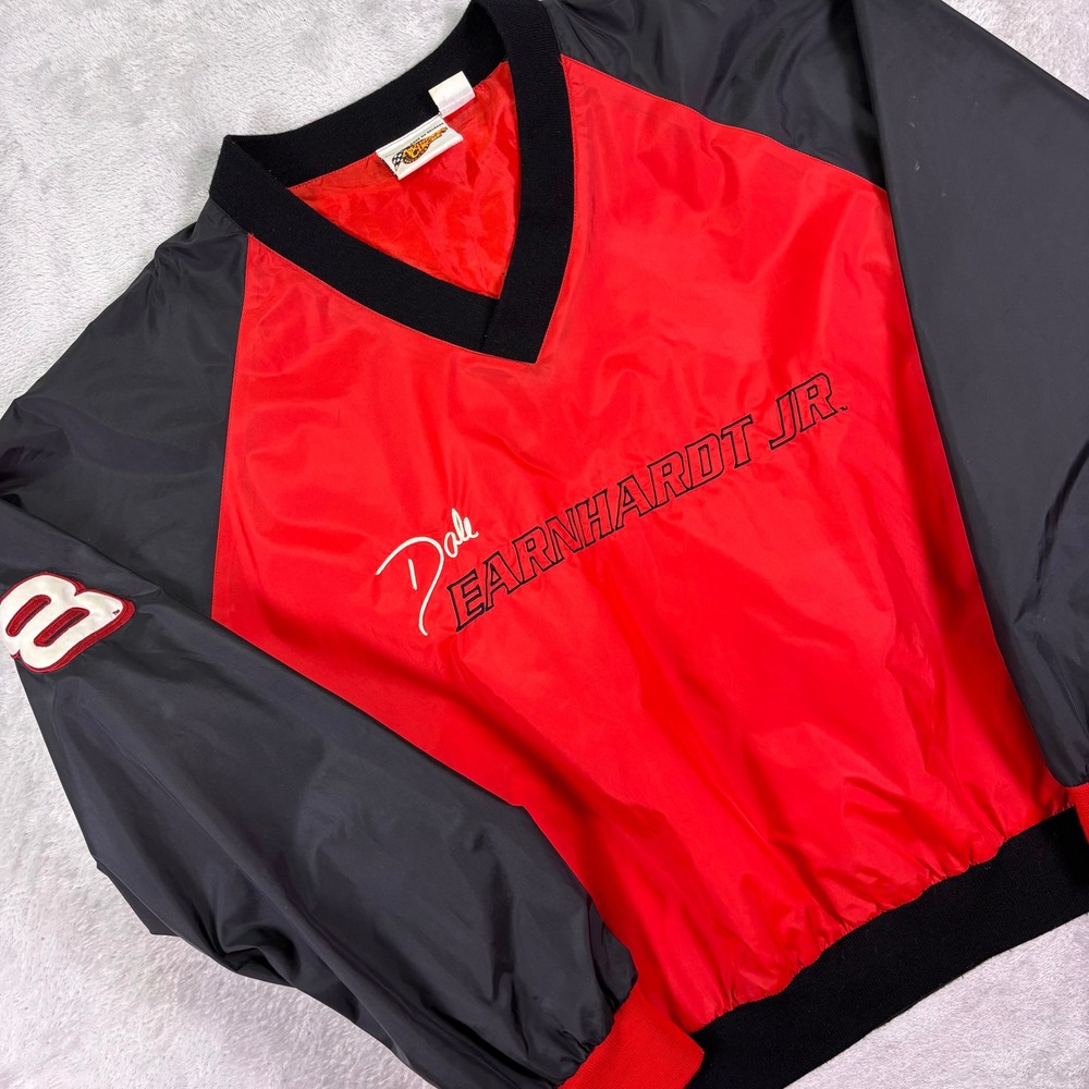 Winners Circle Dale Earnhardt Jr Mens XXL Red Black Windbreaker Pullover Jacket